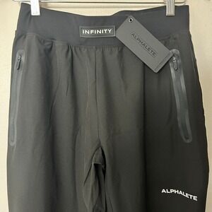 Alphalete Infinity Jogger Mens M Black Tapered Performance Pants Stretch NWT